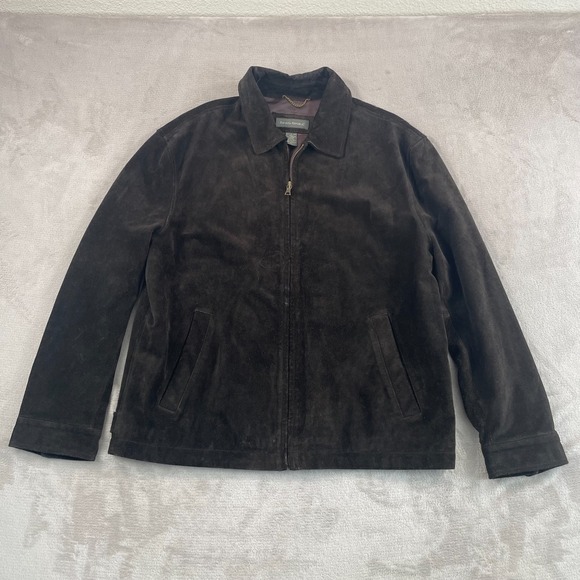 Banana Republic Other - Vintage Banana Republic Bomber Jacket Men XL Chocolate Brown Suede Leather Lined